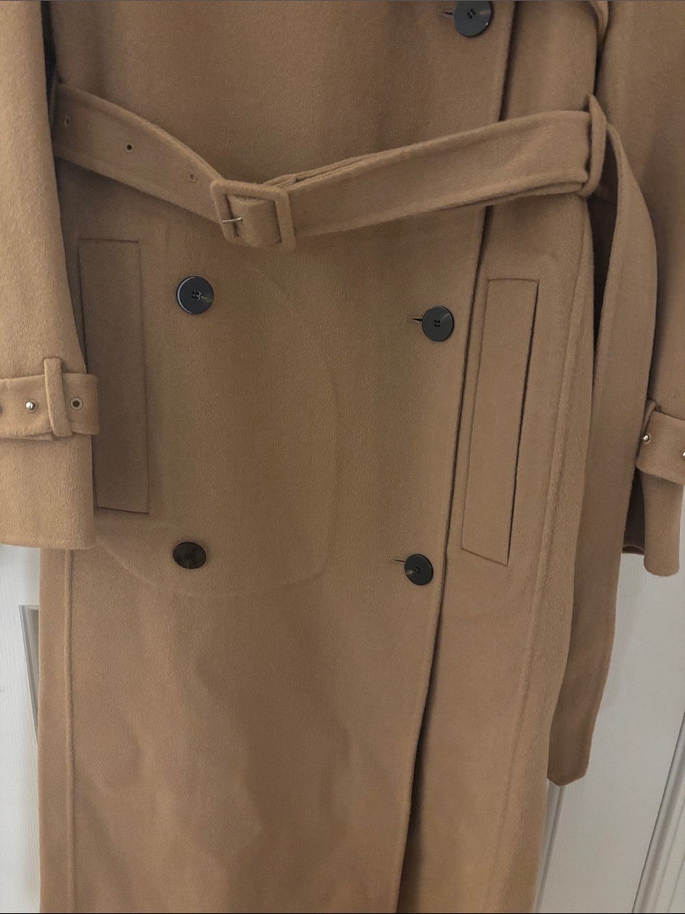 Theory Relax Double-Breasted Tan Trench Coat nwt - Picture 5 of 13
